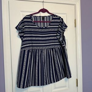 Emery Rose Blue and white Top 4XL